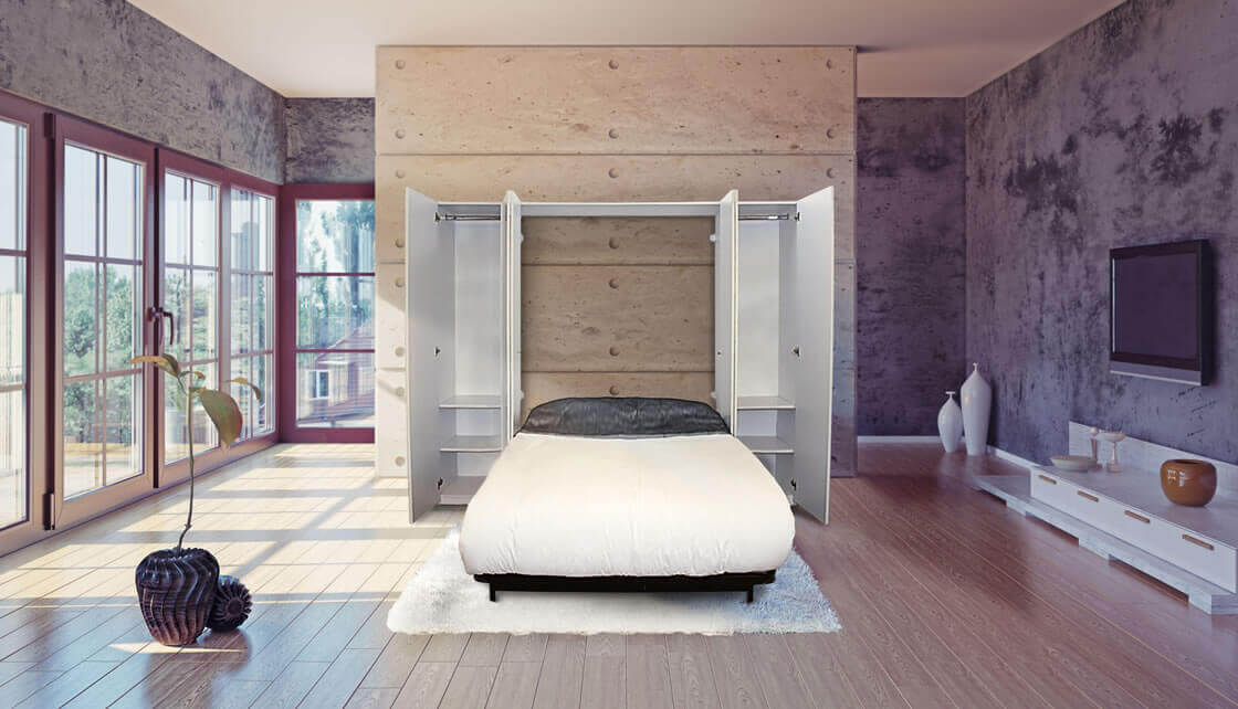 Cama de Wall Bed King en una habitación moderna