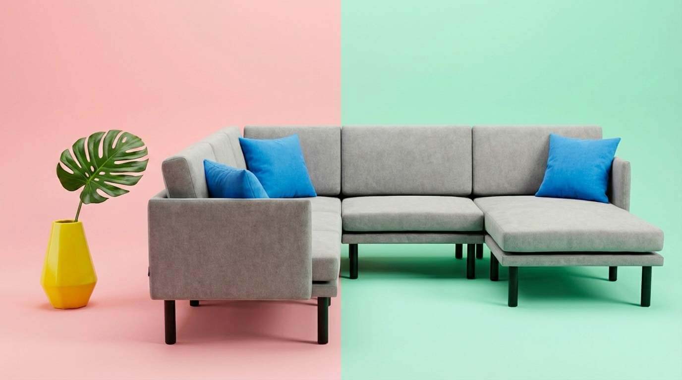 Modulares Morphy Sofa in U-Form mit umlaufender Sitzfläche und Chaiselongue-Enden – ideal für größere Räume und geselliges Wohnen